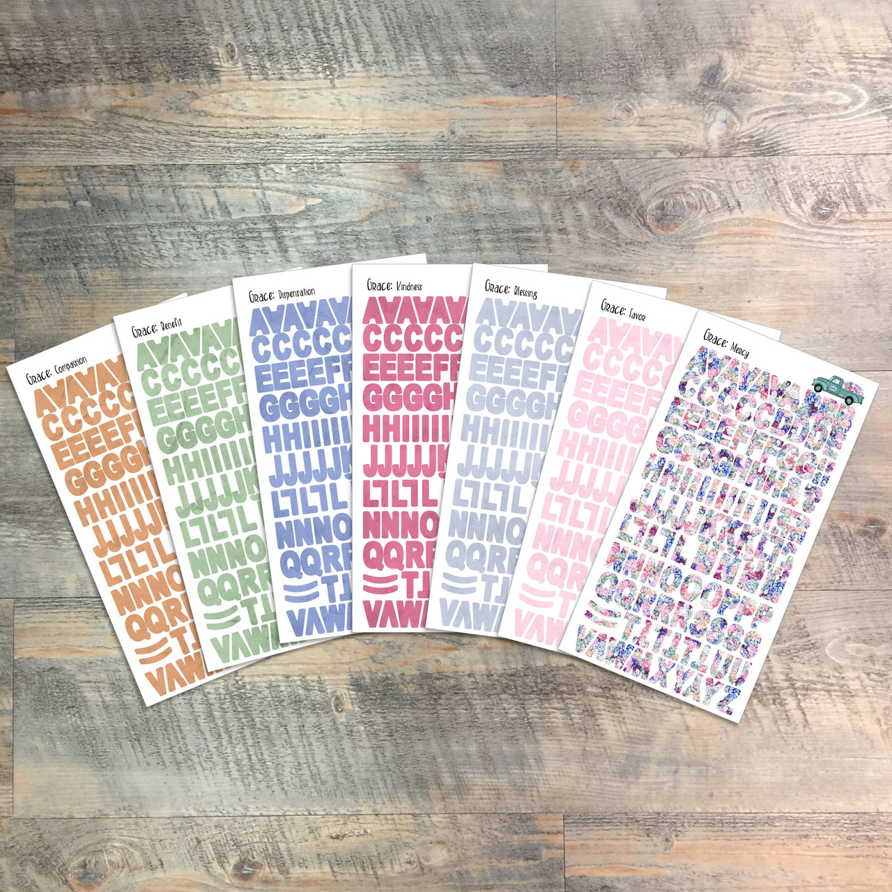 The Currency of Grace Clear Stickers - 7 Sheets of Clear Stickers - For the margins of your Bible!