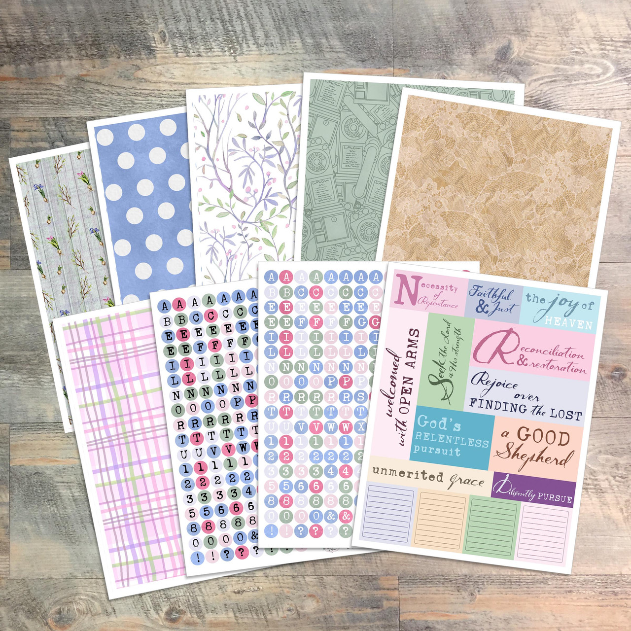 Digital Paper Collection for "The Currency of Grace" Devotional Kit Digital Paper Collection for "The Currency of Grace" Devotional Kit