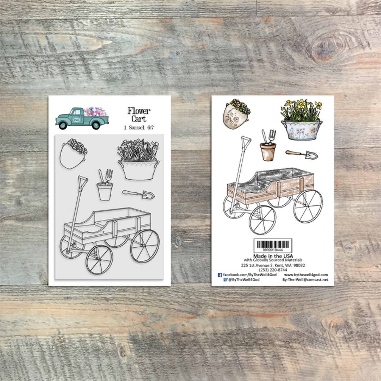 Flower Cart - 5 Piece 3x4 Stamp Set - Coordinates with The Currency of Grace