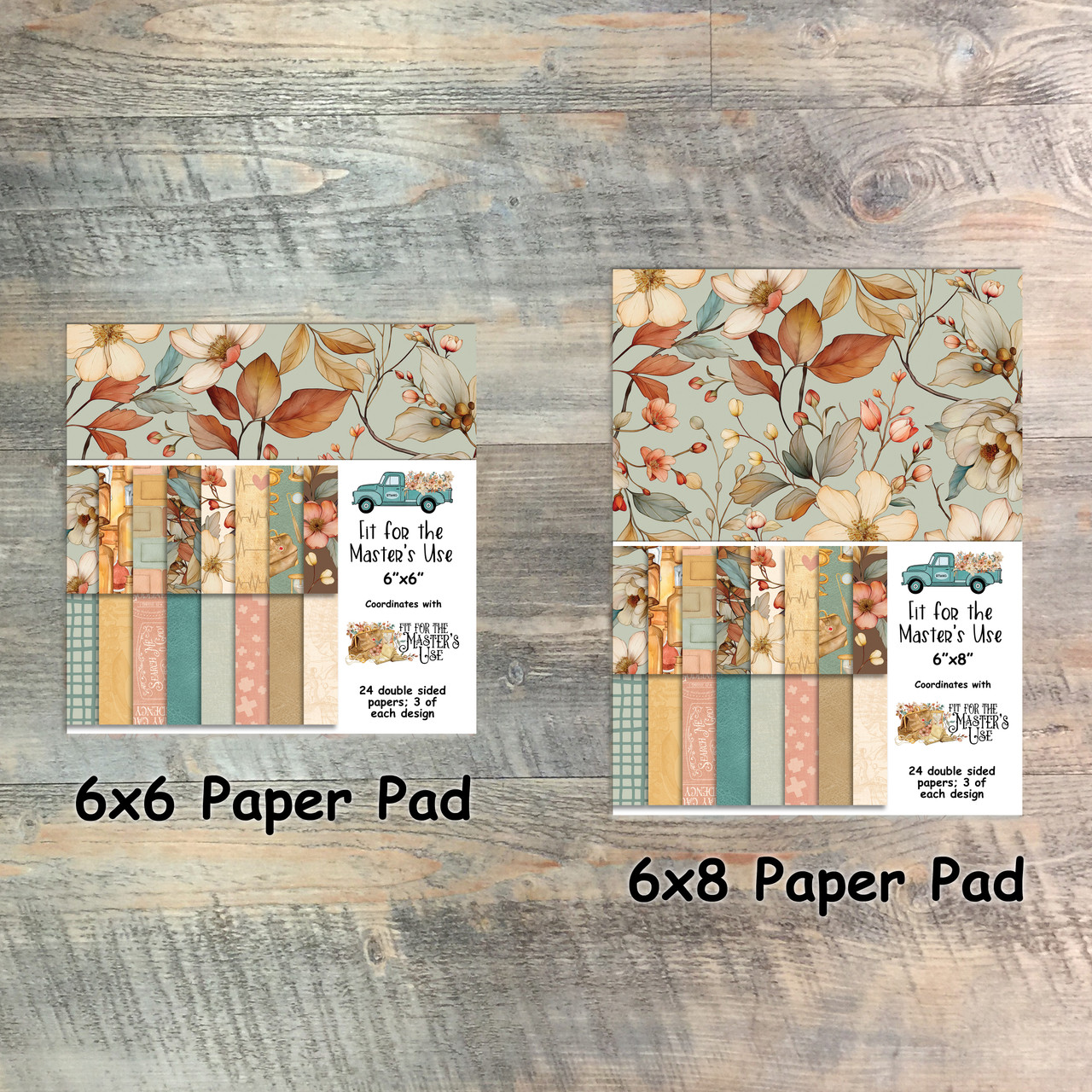 Fit for the Master's Use - Paper Collection - 24 Double Sided 6x6 or 6x8 Papers - Coordinates with Kit