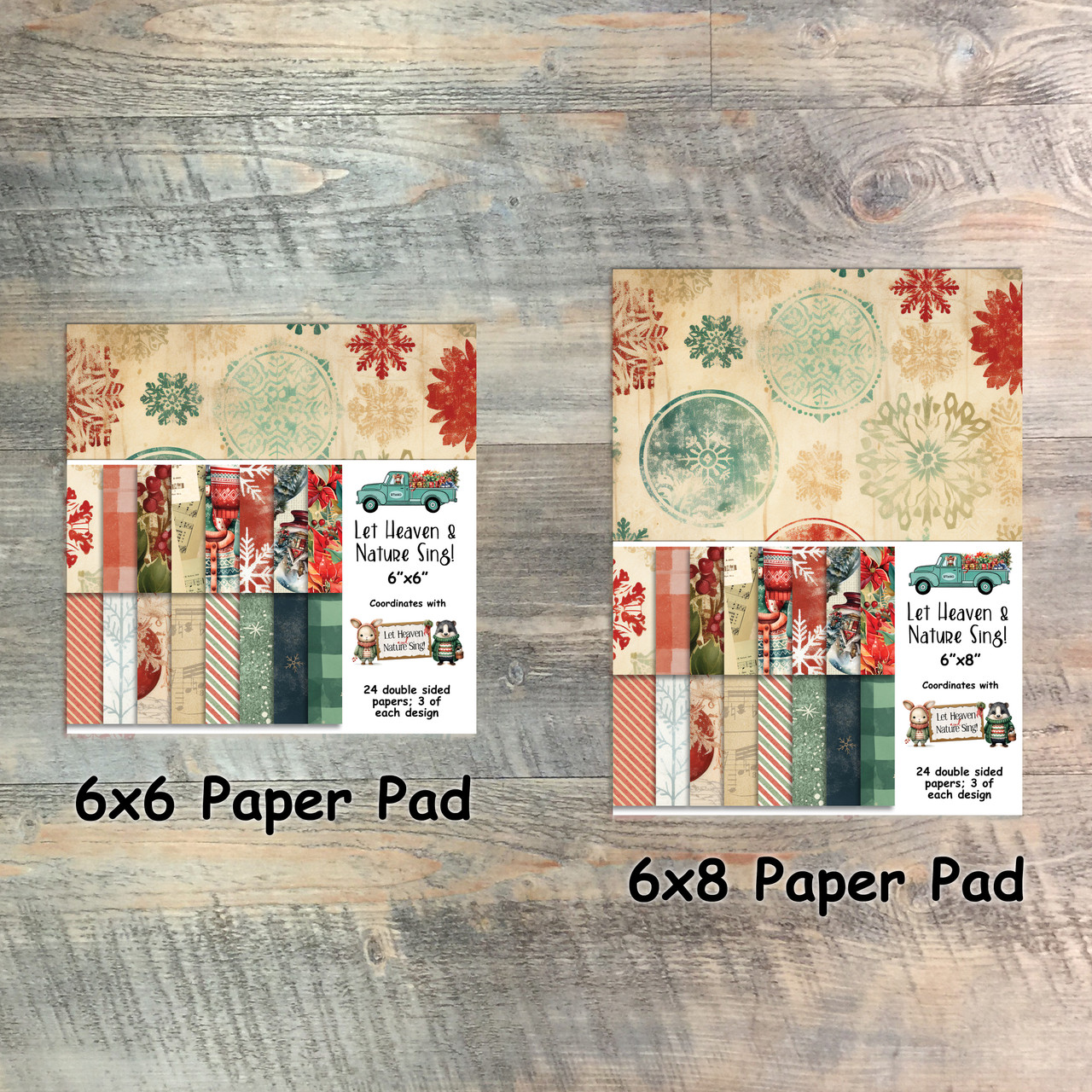 Let Heaven & Nature Sing - Paper Collection - 24 Double Sided 6x6 or 6x8 Papers - Coordinates with Kit