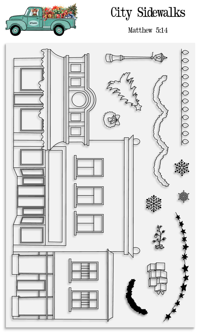 City Sidewalks  - 13 Piece Stamp Set - 4x6 Stamp Set
