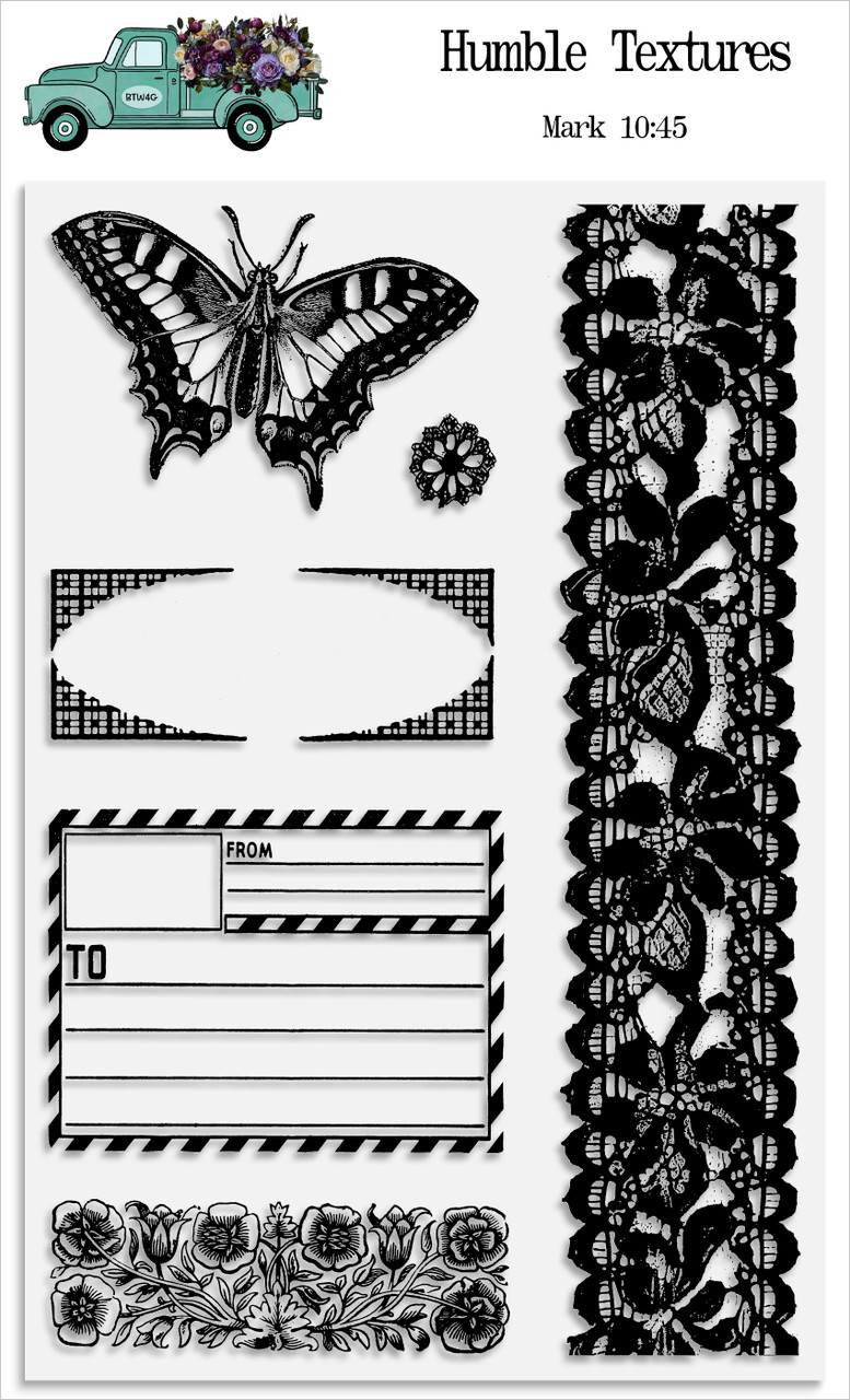 Humble Textures  - 6 Piece Stamp Set - 4x6 Stamp Set