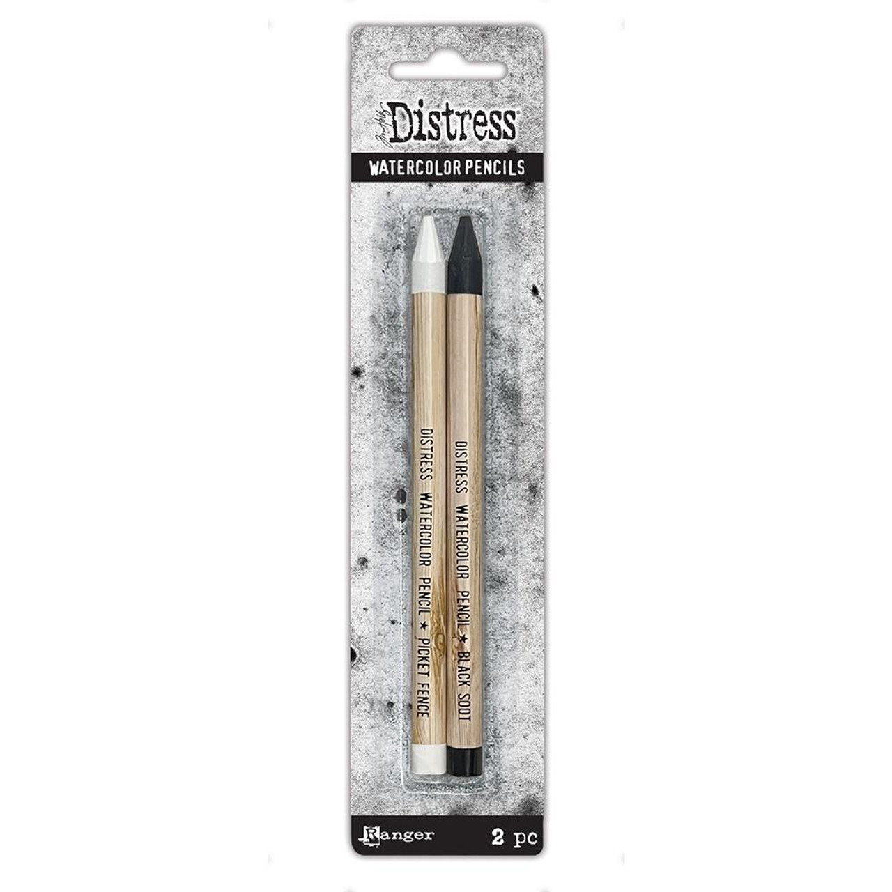 Tim Holtz Black Soot and Picket Fence Distress Watercolor Pencil