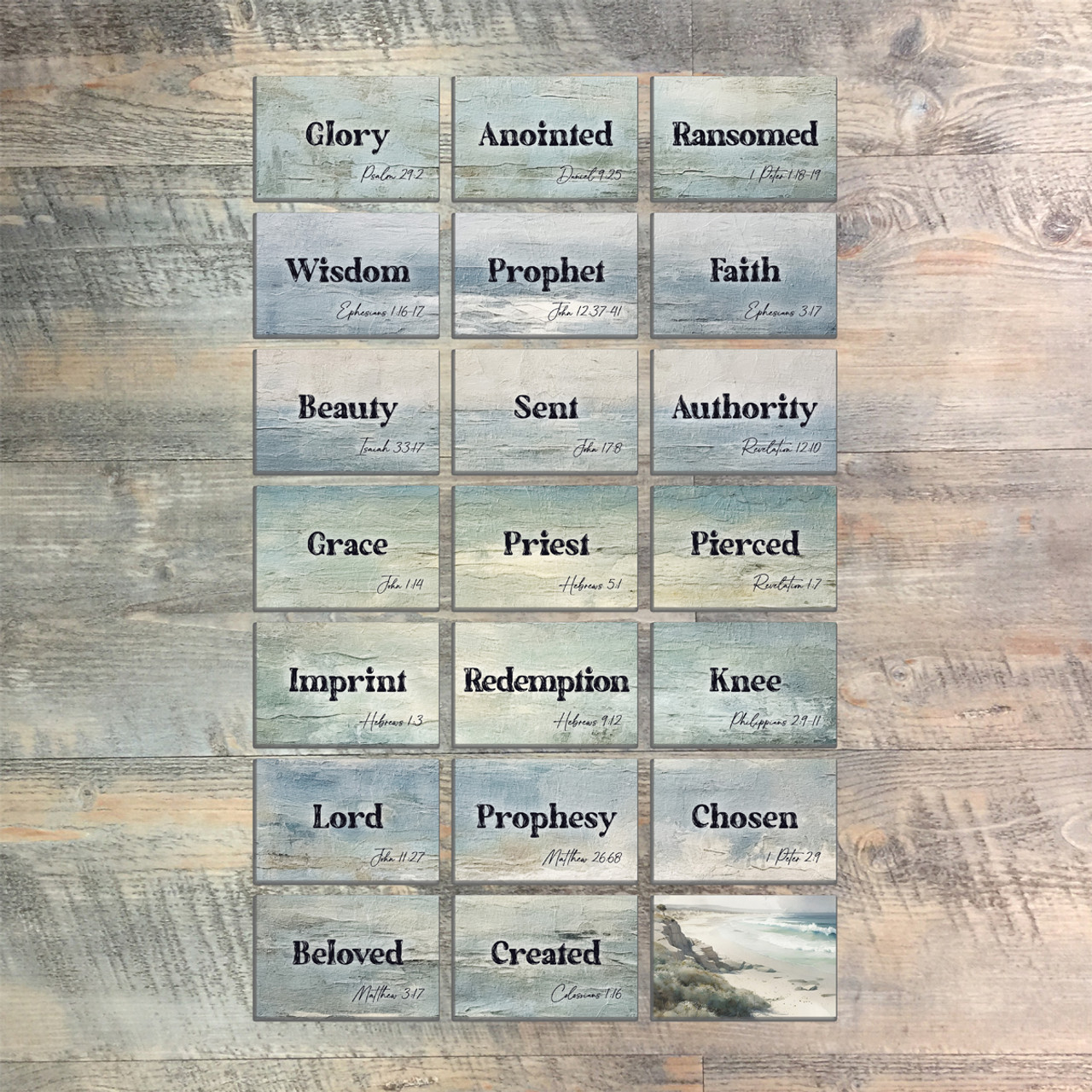 Set 1 Mini Flash Cards for "Behold the Lord" - 20 2x3 Flash Cards  to Match Kit