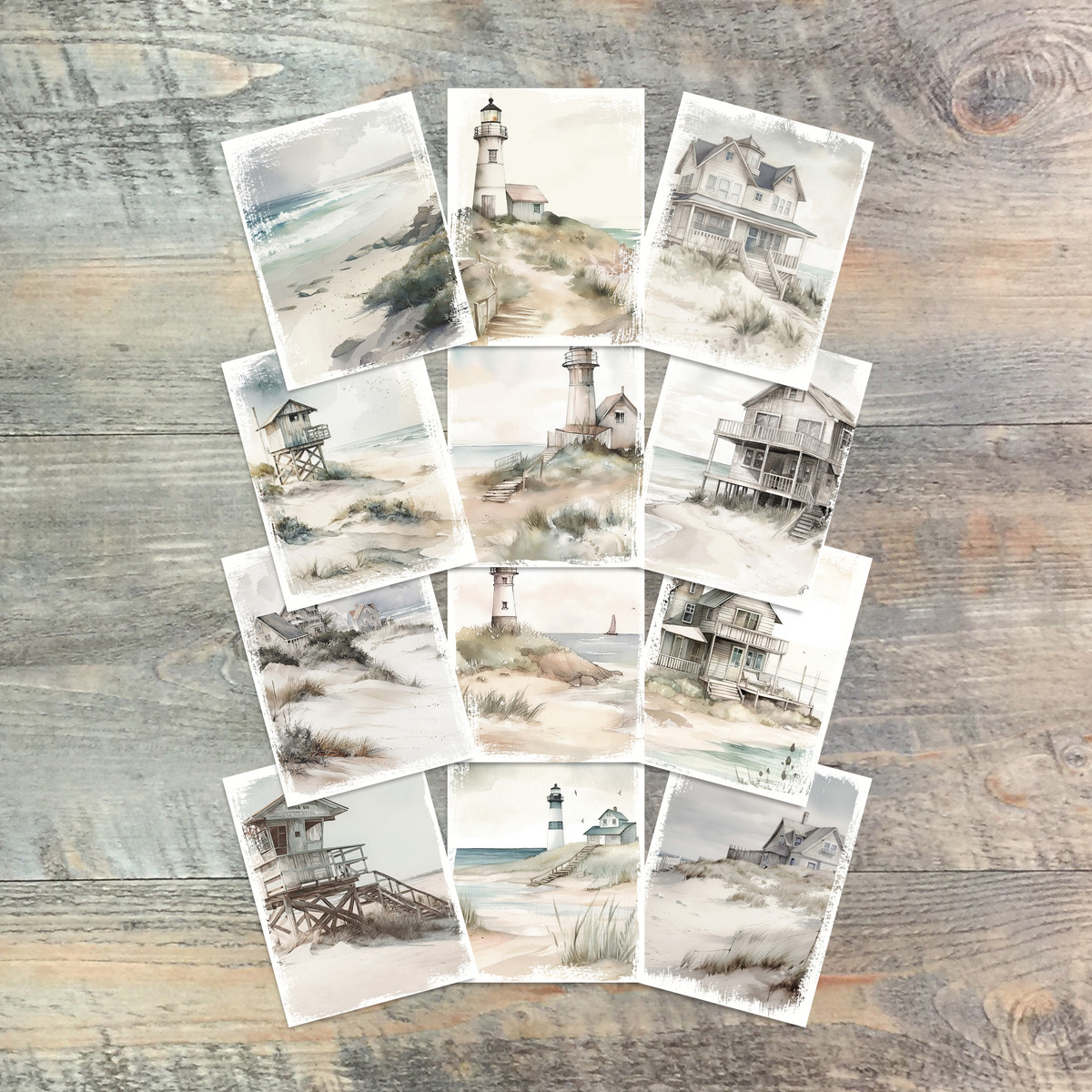 Coastal Scenes Journaling Cards - Behold The Lord - 12 Unique 3x4 Journaling Cards  to Match Kit