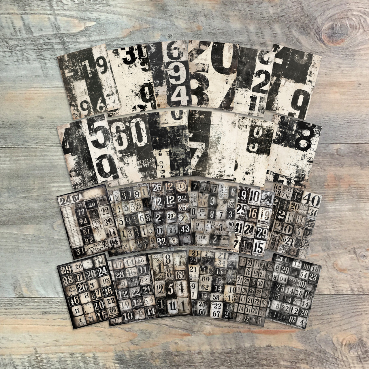 Numbers Journaling Cards - Neutral  Shop Classics - 24 Unique 3x4 Mega Pack of Journaling Cards  to Match Kit