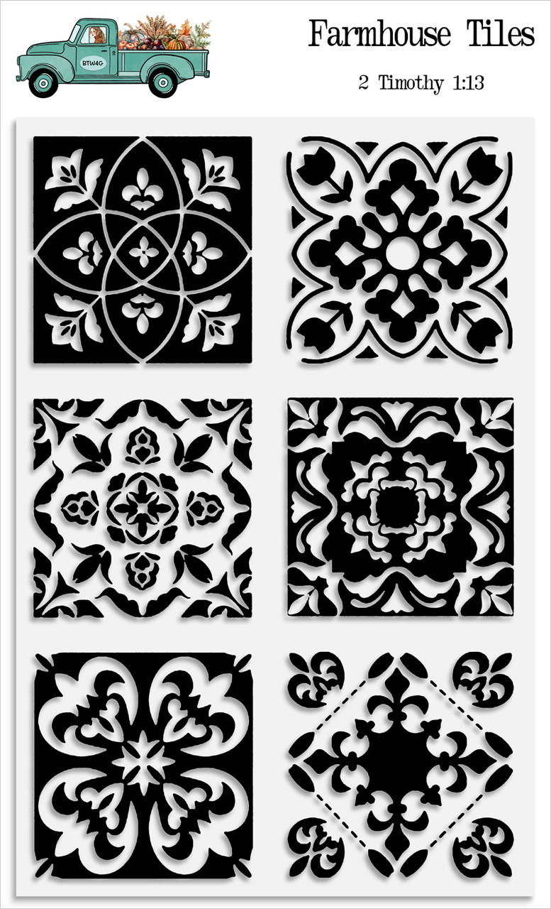 Farmhouse Tiles -6 Piece Stamp Set - 4x6 Stamp Set