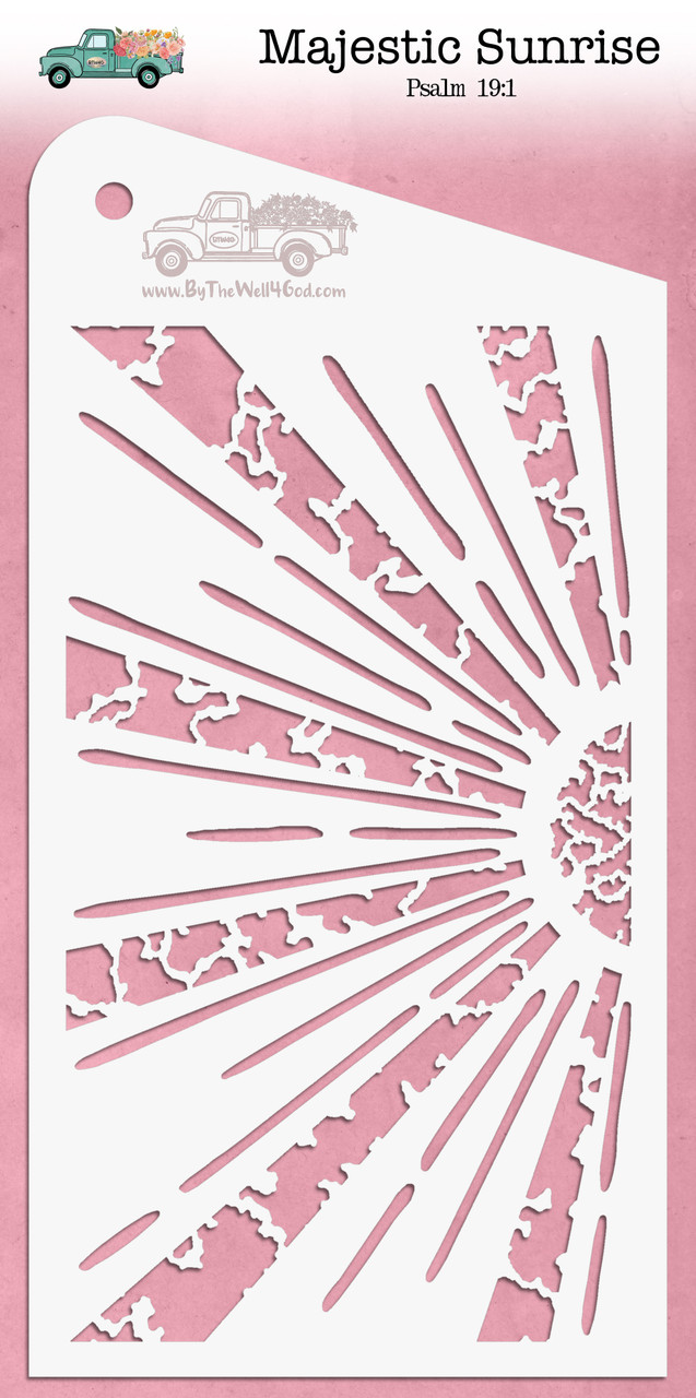 Majestic Sunrise - Custom stencil to coordinate with Unchanging Majesty - ByTheWell4God