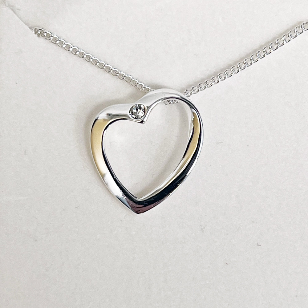 With All Your Heart - Matthew 22:37-38 Heart Necklace - Silver plated