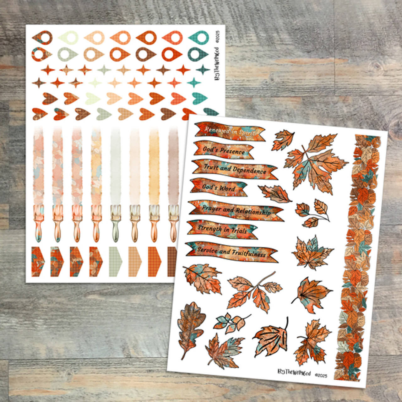 Autumn Colorway Digital Collection for "Renewed in Spirit" Scripture Writing, October 2025
