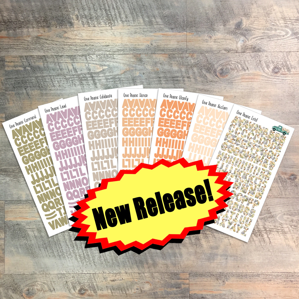 Give Praise To The Lord - Clear Alpha Stickers - 7 Sheets of Clear Alpha Stickers - For the margins of your Bible!