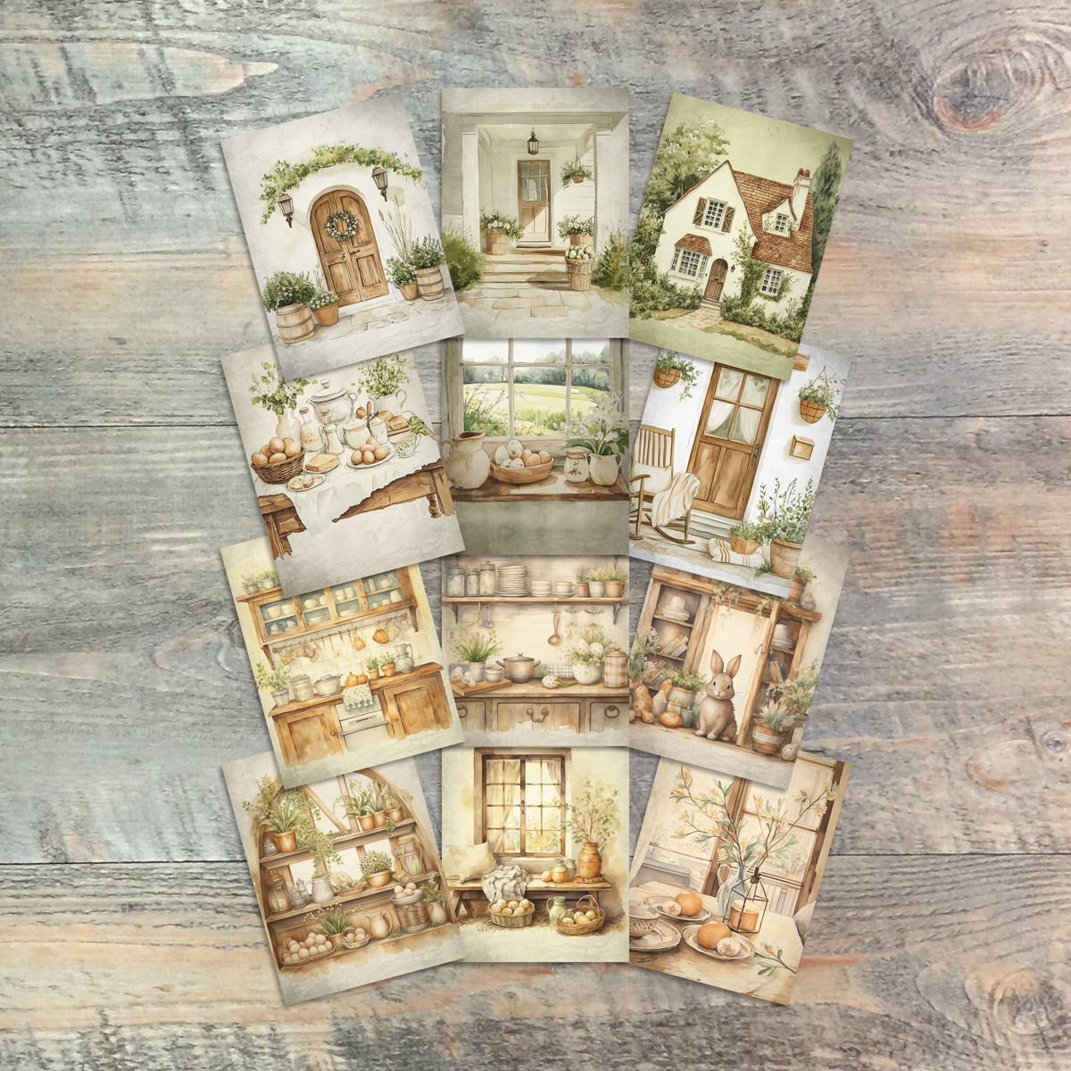 Country Living Journaling Cards - Give Praise To The Lord - 12 Unique-3x4 Journaling Cards