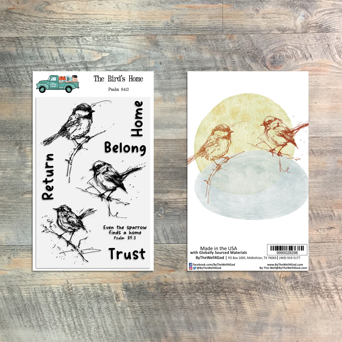 The Bird's Home  - 8 Piece Stamp Set - 4x6 Stamp Set