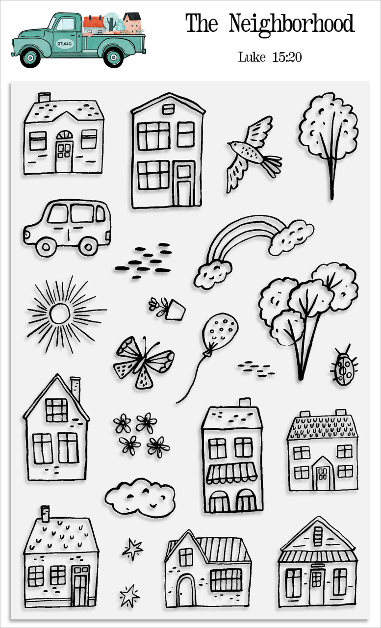 The Neighborhood - 24 Piece Stamp Set - 4x6 Stamp Set