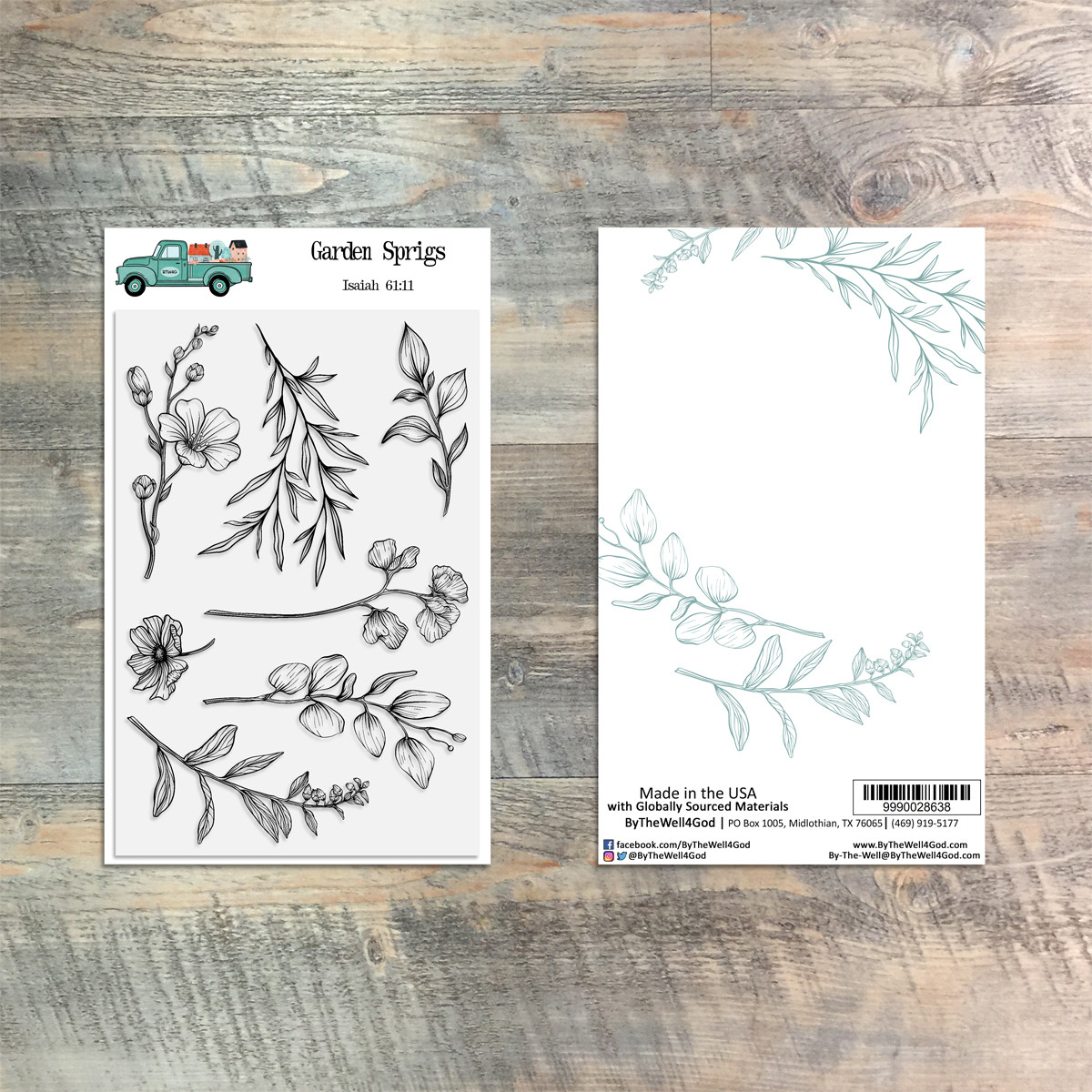 Garden Sprigs - 7 Piece Stamp Set - 4x6 Stamp Set