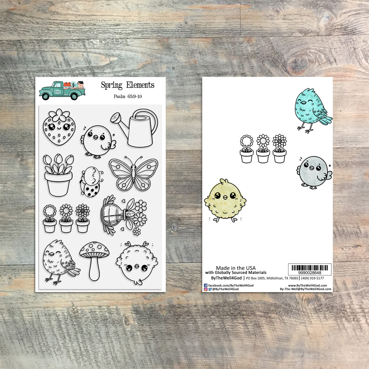 Spring Elements, 11 Piece Stamp Set - 4x6 Stamp Set