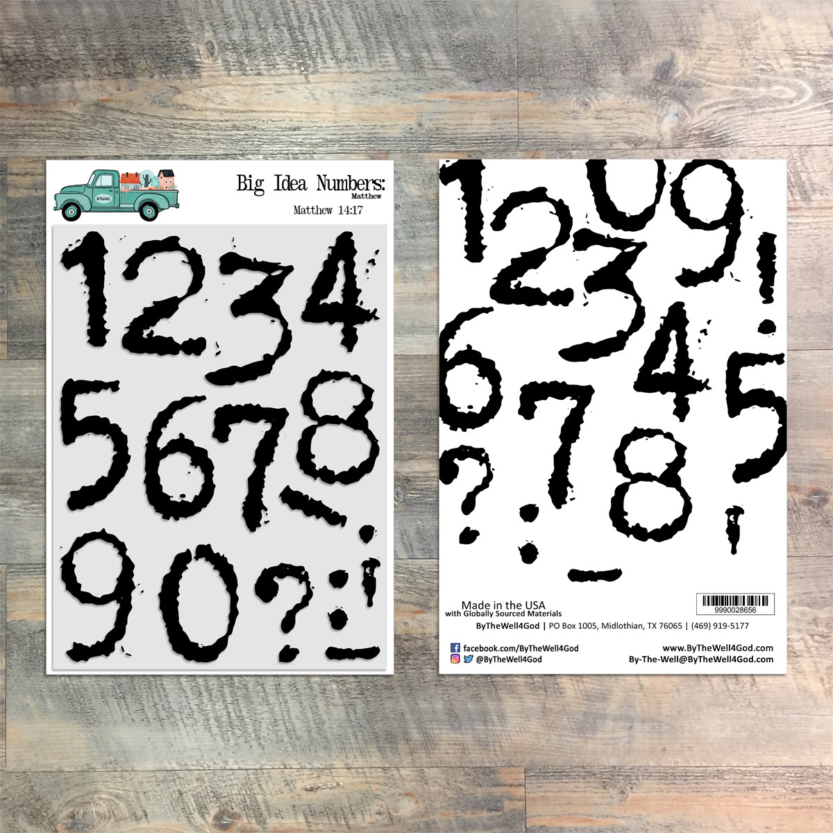 Big Idea Numbers, MATTHEW  - 15 Piece 6x8 Stamp Set