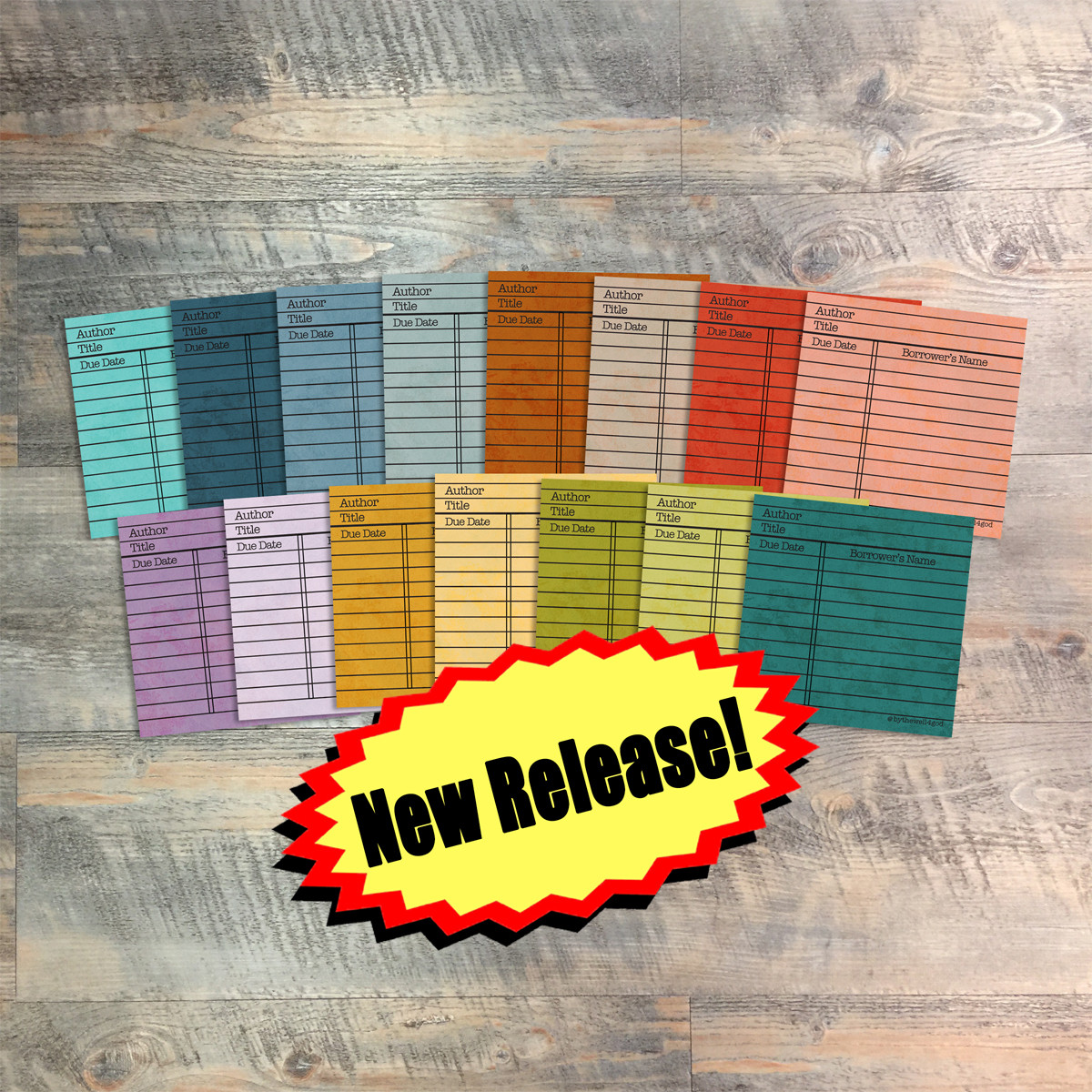 The Way Back Home Library Cards - Set of 15 Library Cards - Journaling Cards