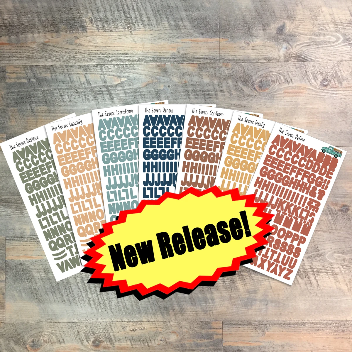 The Seven Deadly Sins - Clear Alpha Stickers - 7 Sheets of Clear Alpha Stickers - For the margins of your Bible!