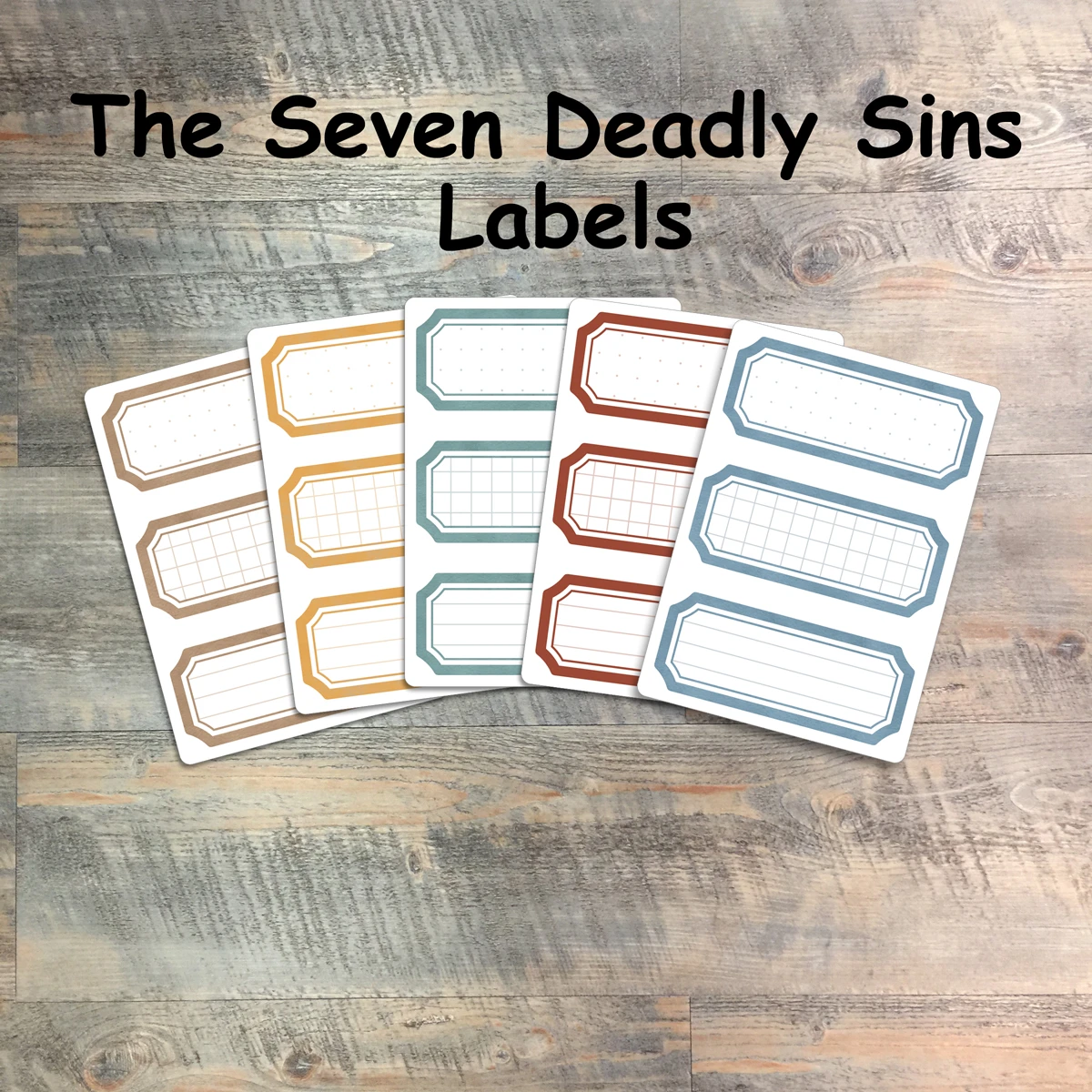 The Seven Deadly Sins- 5 Sheets of Label Stickers from BTW4G- Inspired by this kit!