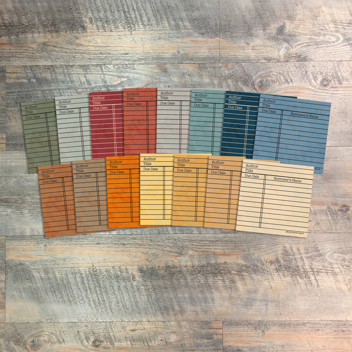 The Seven Deadly Sins Library Cards - Set of 15 Library Cards - Journaling Cards