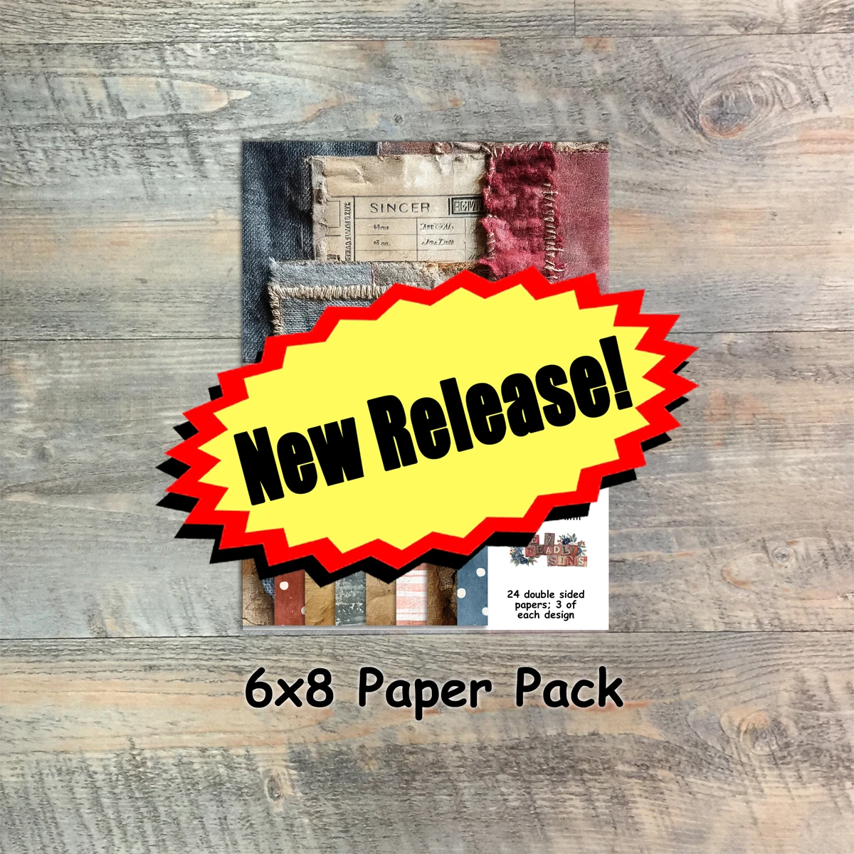 The Seven Deadly Sins - Paper Collection - 24 Double Sided 6x8 Papers - Coordinates with Kit