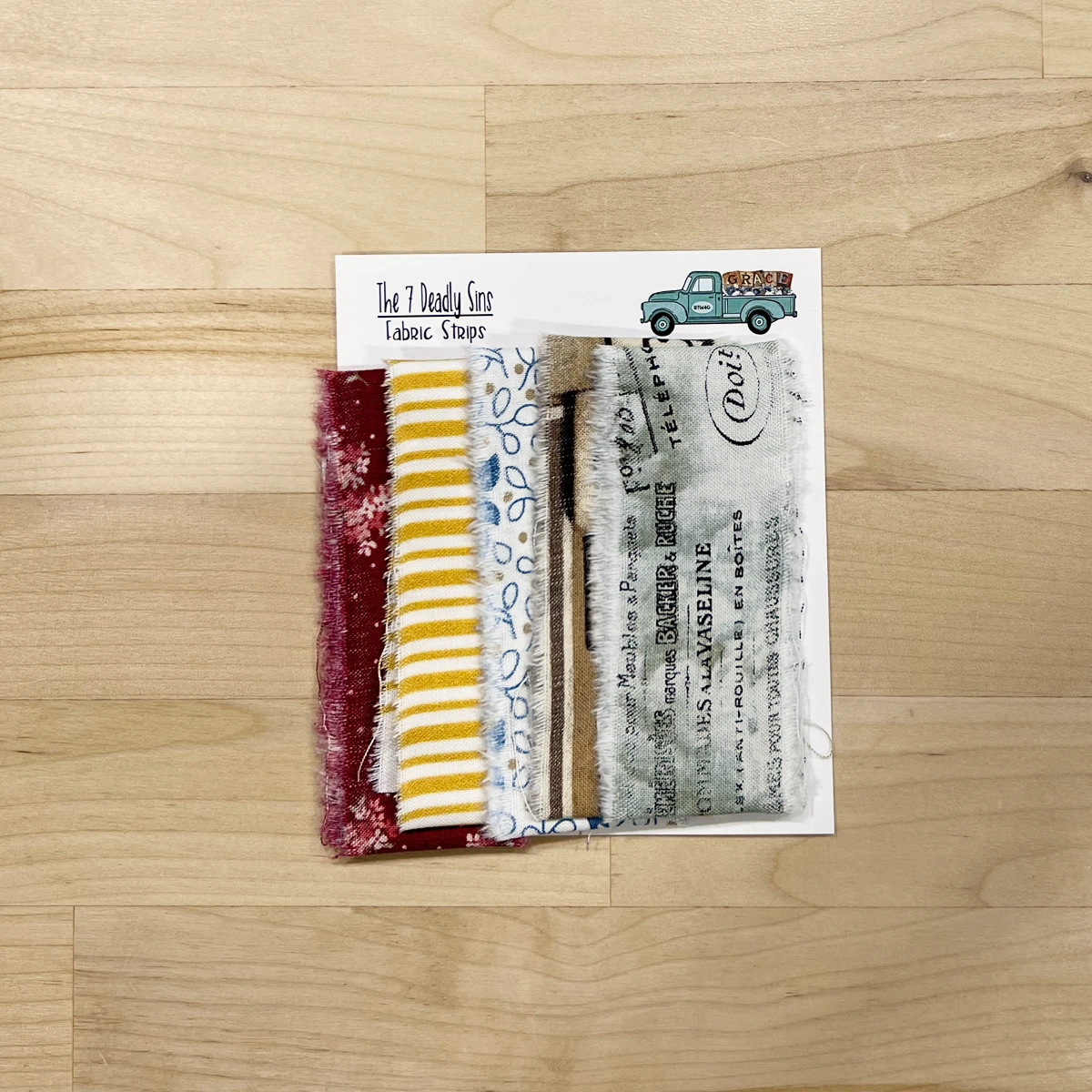 The Seven Deadly Sins - Fabric Strips - 5 Fabric Strips to Coordinate with the Colors of the Kit