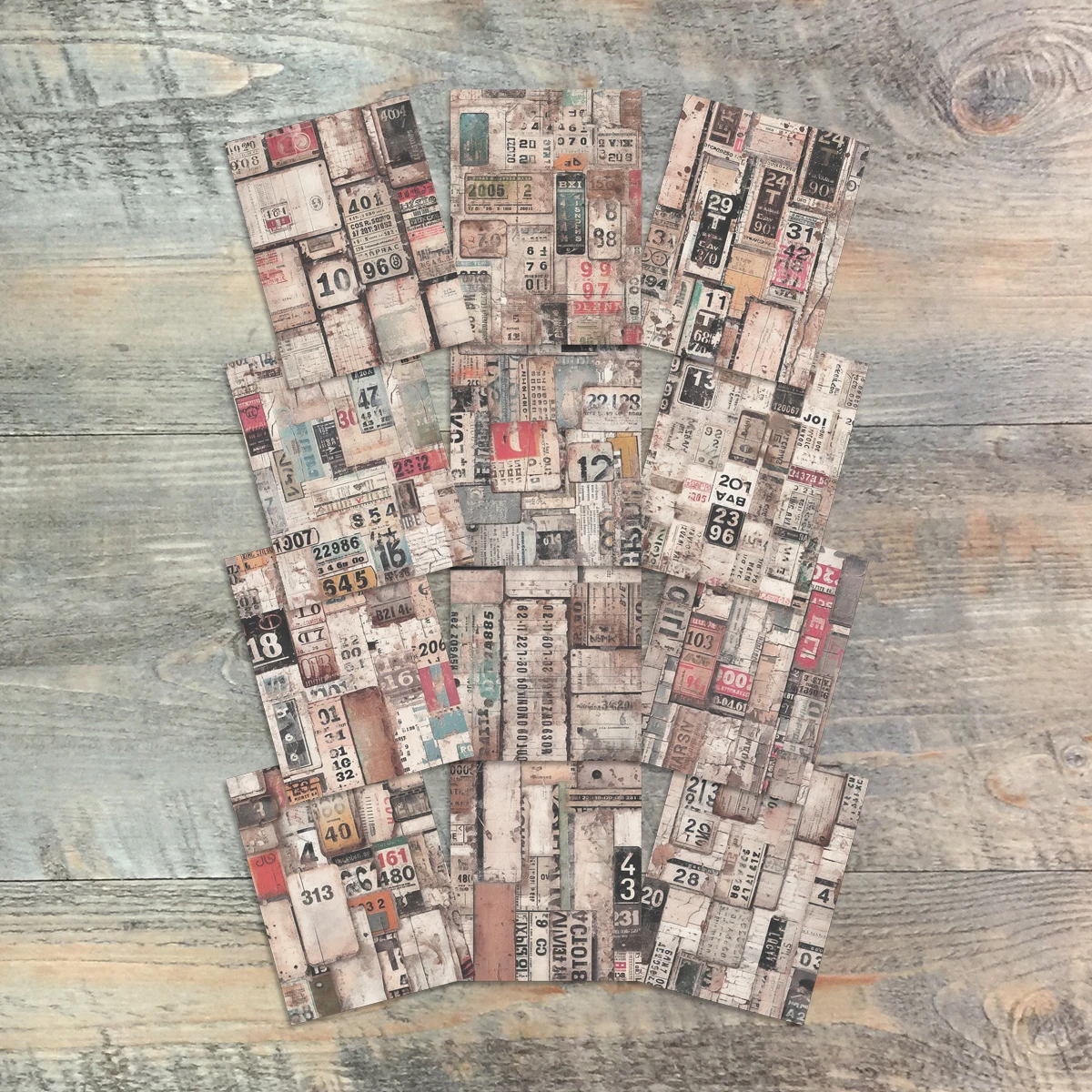 Grunge Numbers Journaling Cards - The Seven Deadly Sins - 12 Unique-3x4 Journaling Cards