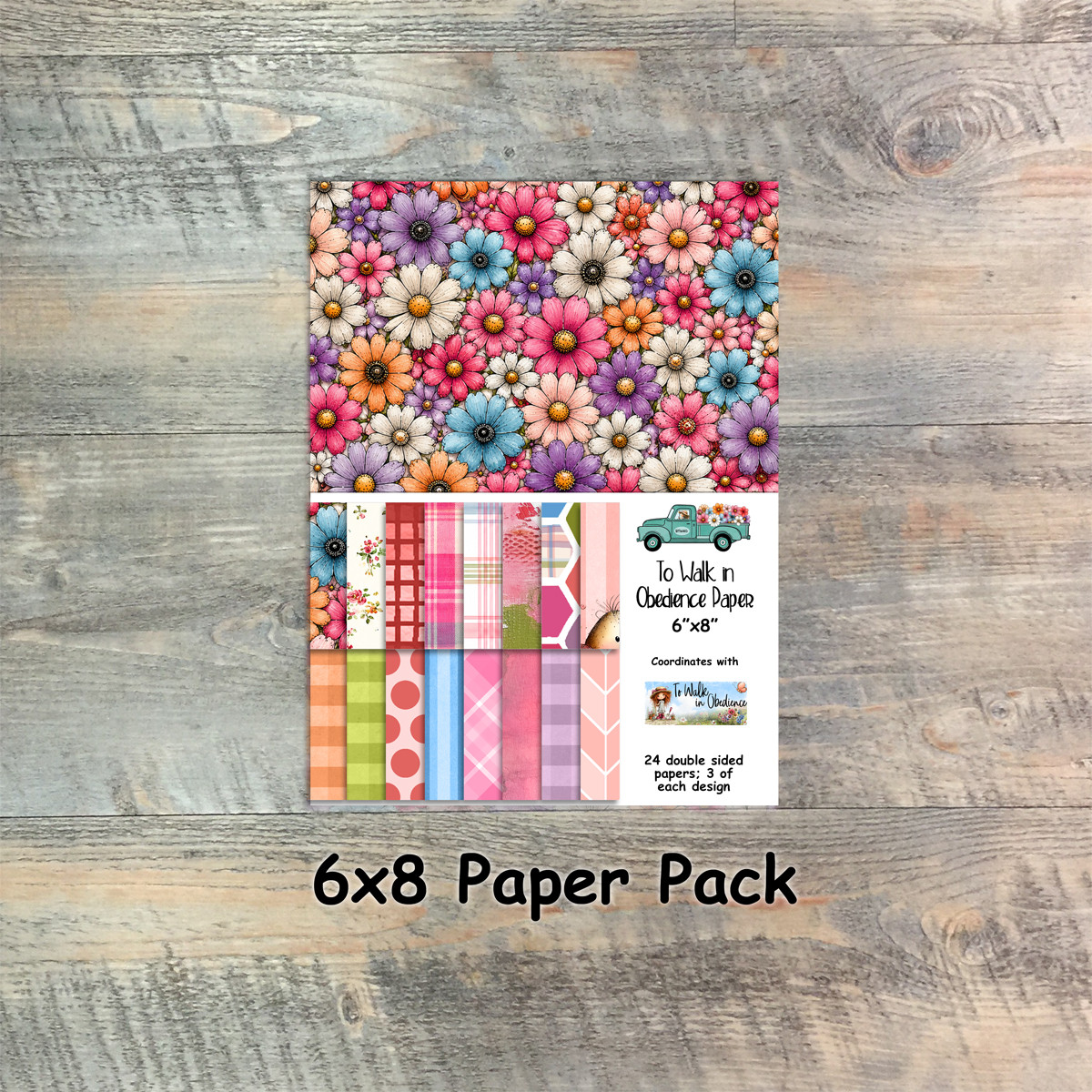 To Walk In Obedience - Paper Collection - 24 Double Sided 6x8 Papers - Coordinates with Kit