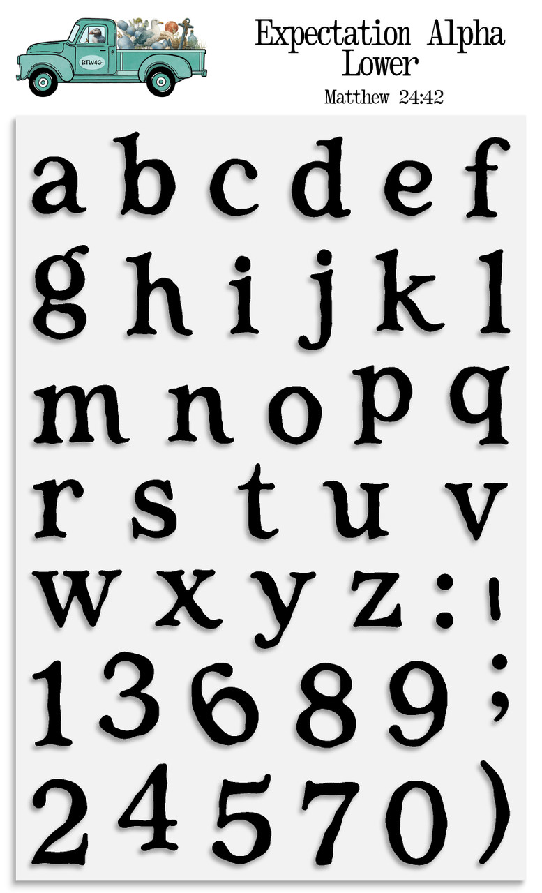 Expectation Alpha - Lower - 40 Piece Stamp Set - 4x6 Stamp Set