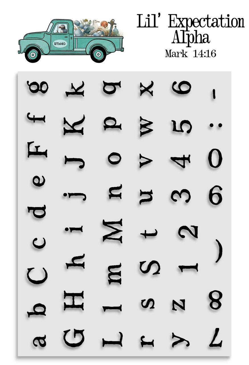 Lil" Expectation Alpha  - 48 Piece Stamp Set - 3x4Stamp Set
