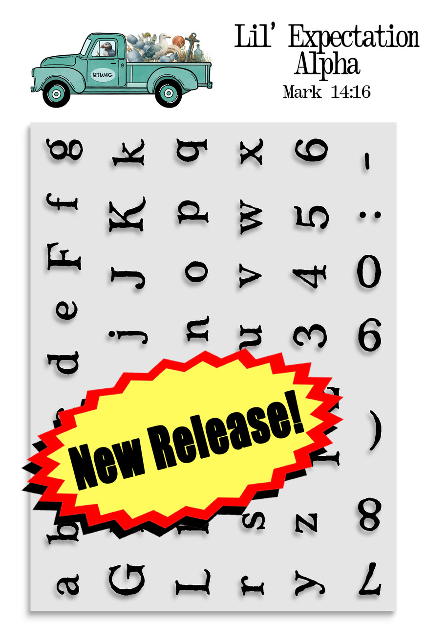 Lil" Expectation Alpha  - 48 Piece Stamp Set - 3x4Stamp Set