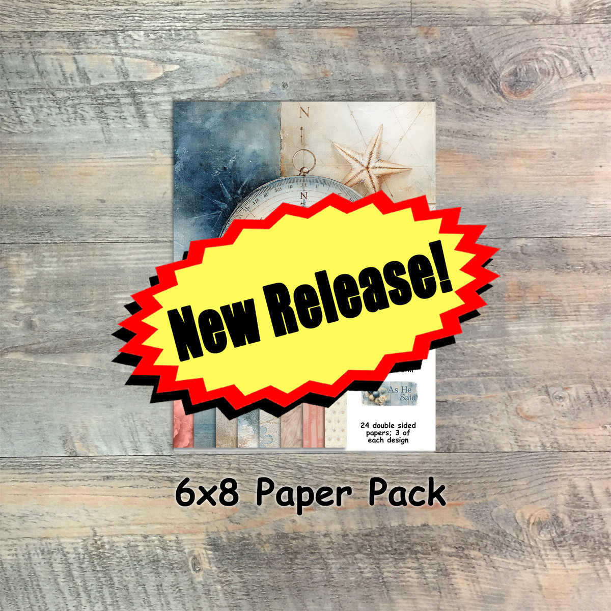 As He Said - Paper Collection - 24 Double Sided 6x8 Papers - Coordinates with Kit