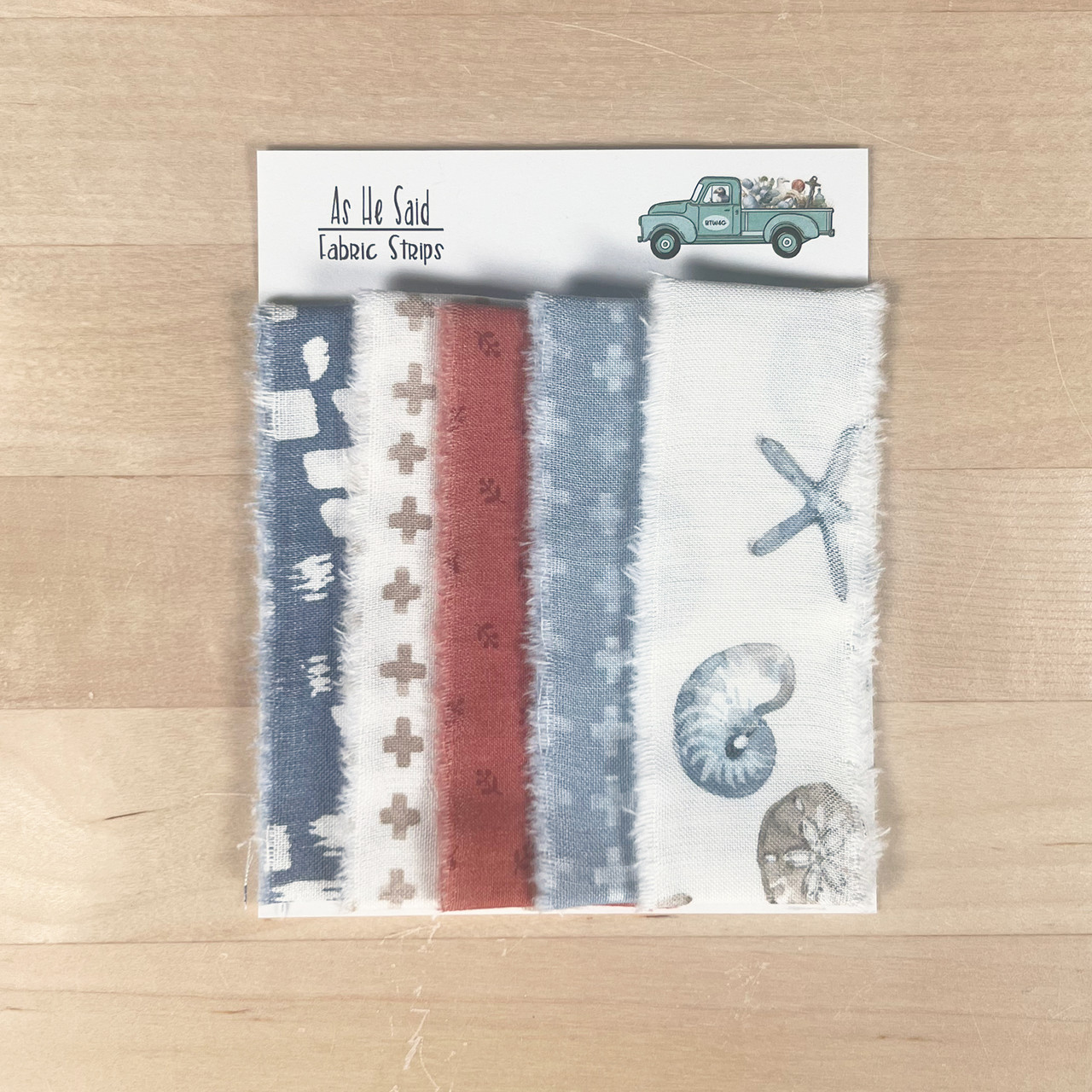 As He Said - Fabric Strips - 5 Fabric Strips to Coordinate with the Colors of the Kit