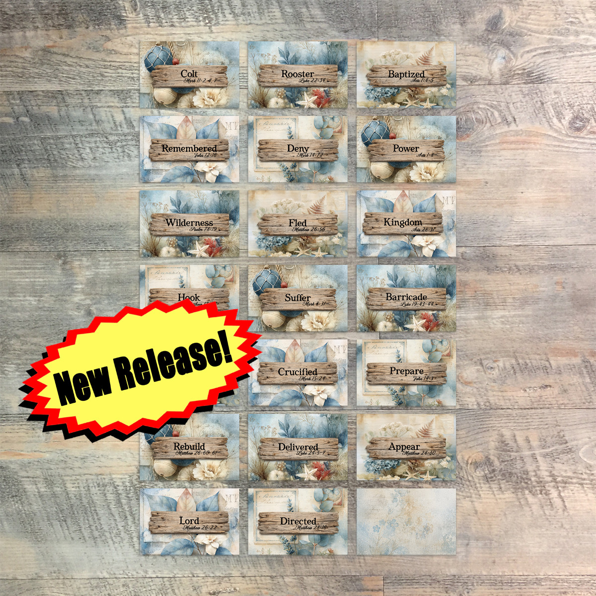 Set 2 Mini Flash Cards forAs He Said - 20 2x3 Flash Cards  to Match Kit