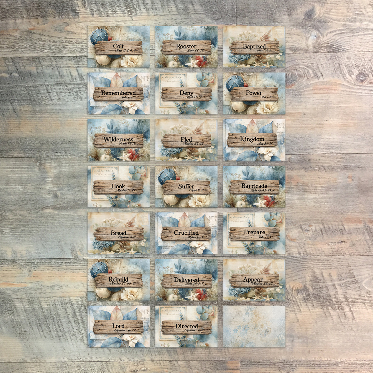 Set 2 Mini Flash Cards forAs He Said - 20 2x3 Flash Cards  to Match Kit