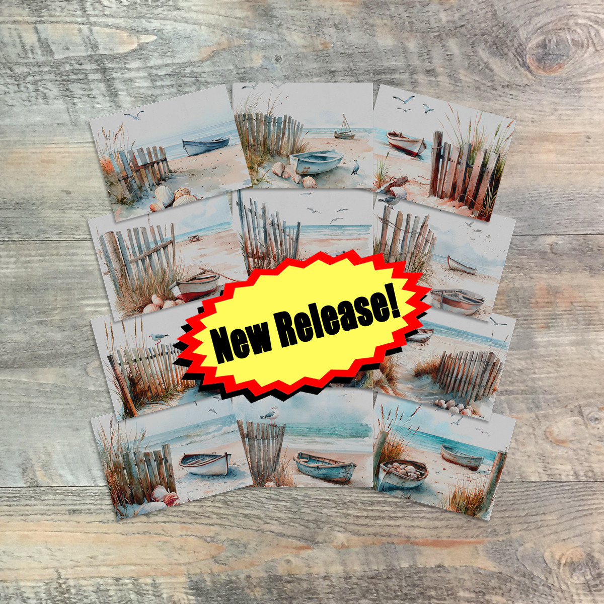 Beached Journaling Cards - As He Said- 12 Unique-3x4 Journaling Cards