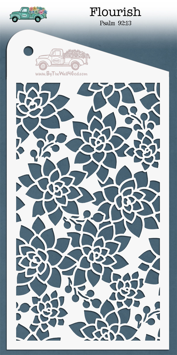Flourish - Custom stencil to coordinate with Knowing Jesus - ByTheWell4God