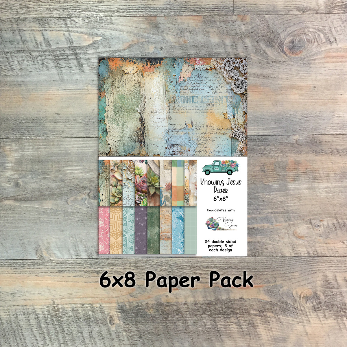 Knowing Jesus - Paper Collection - 24 Double Sided 6x8 Papers - Coordinates with Kit