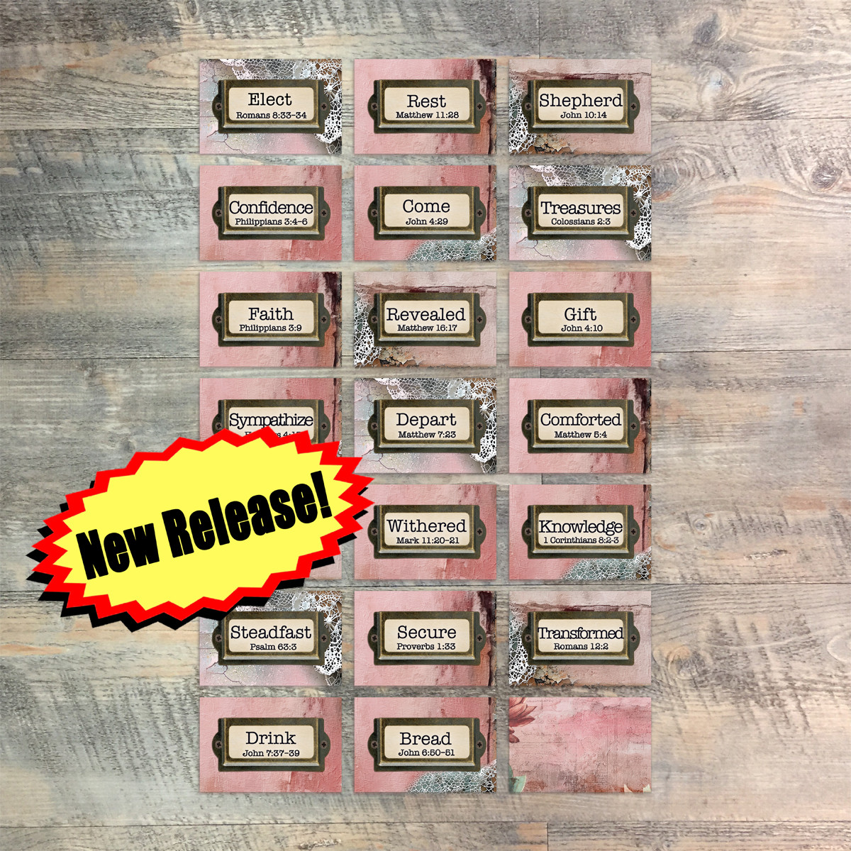 Set 2 Mini Flash Cards for Knowing Jesus - 20 2x3 Flash Cards  to Match Kit