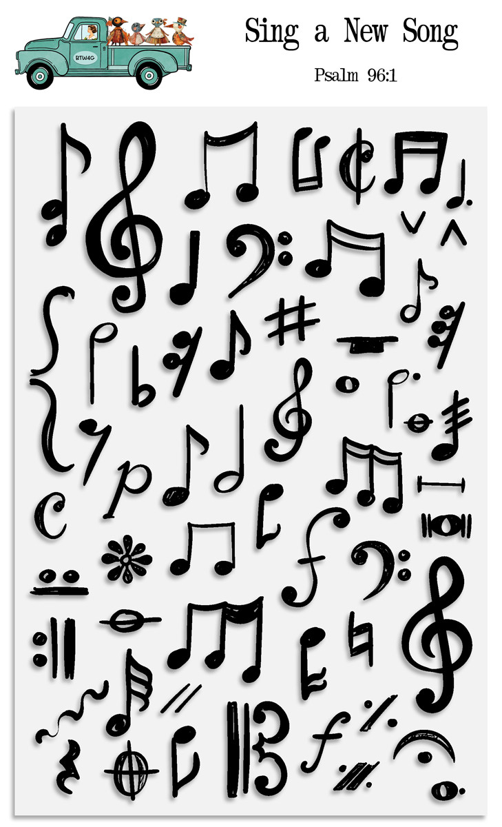 Sing A New Song - 1 Piece Stamp Set - 4x6 Stamp Set