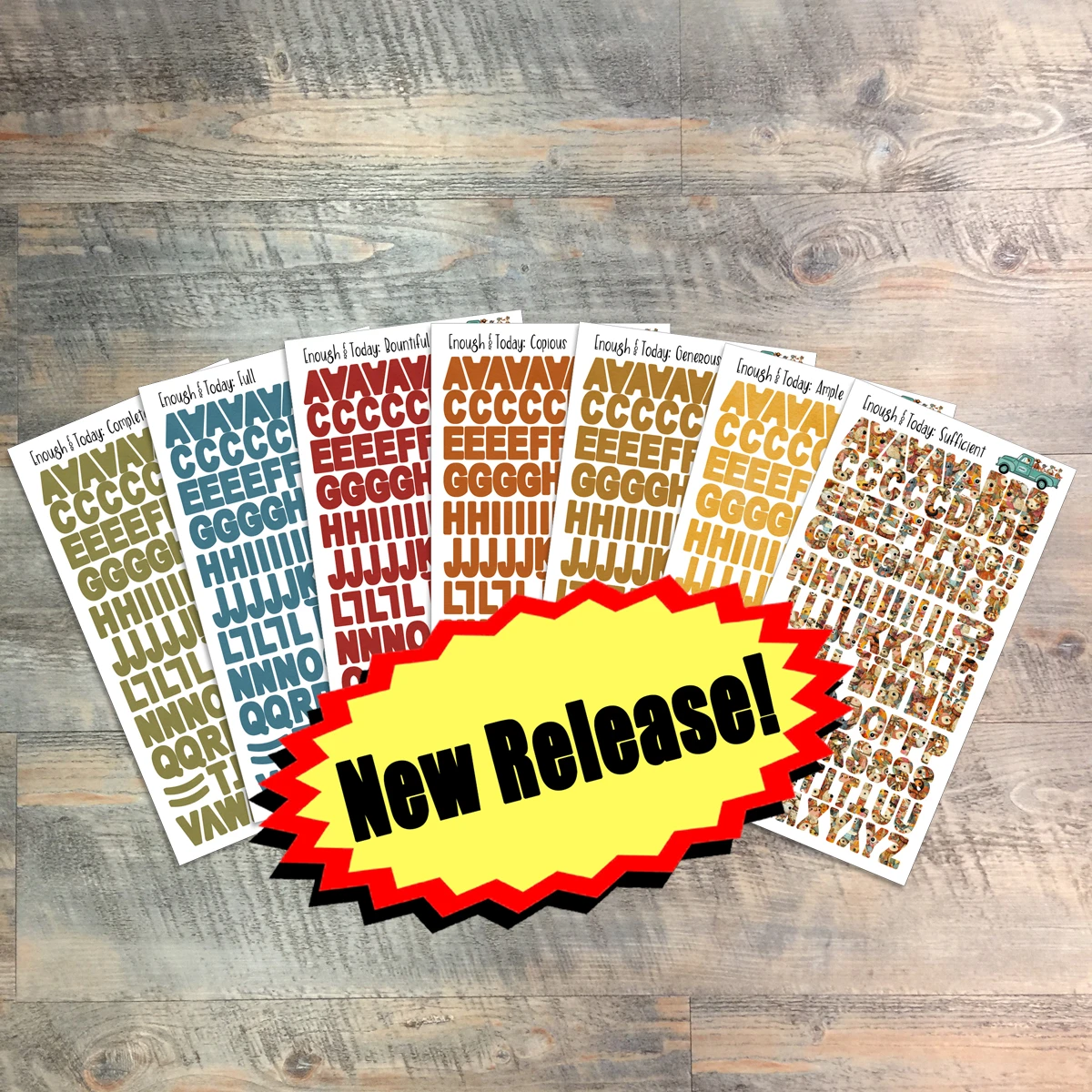 Enough For Today - Clear Alpha Stickers - 7 Sheets of Clear Alpha Stickers - For the margins of your Bible!