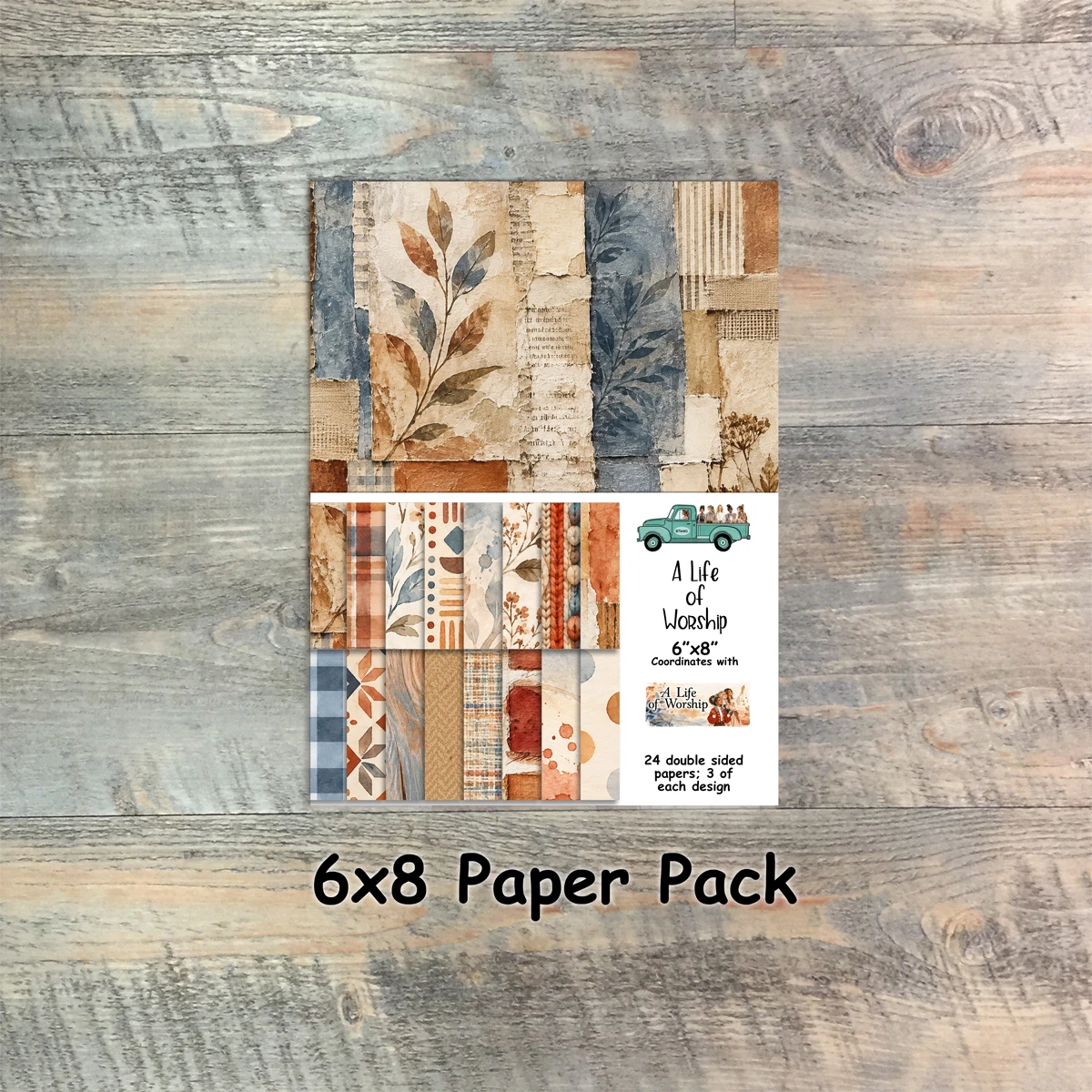 A Life of Worship - Paper Collection - 24 Double Sided 6x8 Papers - Coordinates with Kit
