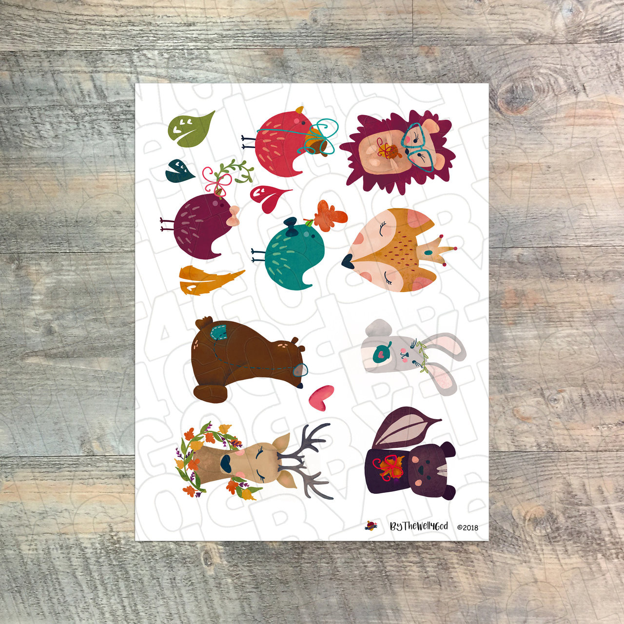 From Above Digital Paper Collection - 7 Sheets of Coordinating Papers - by ByTheWell4God