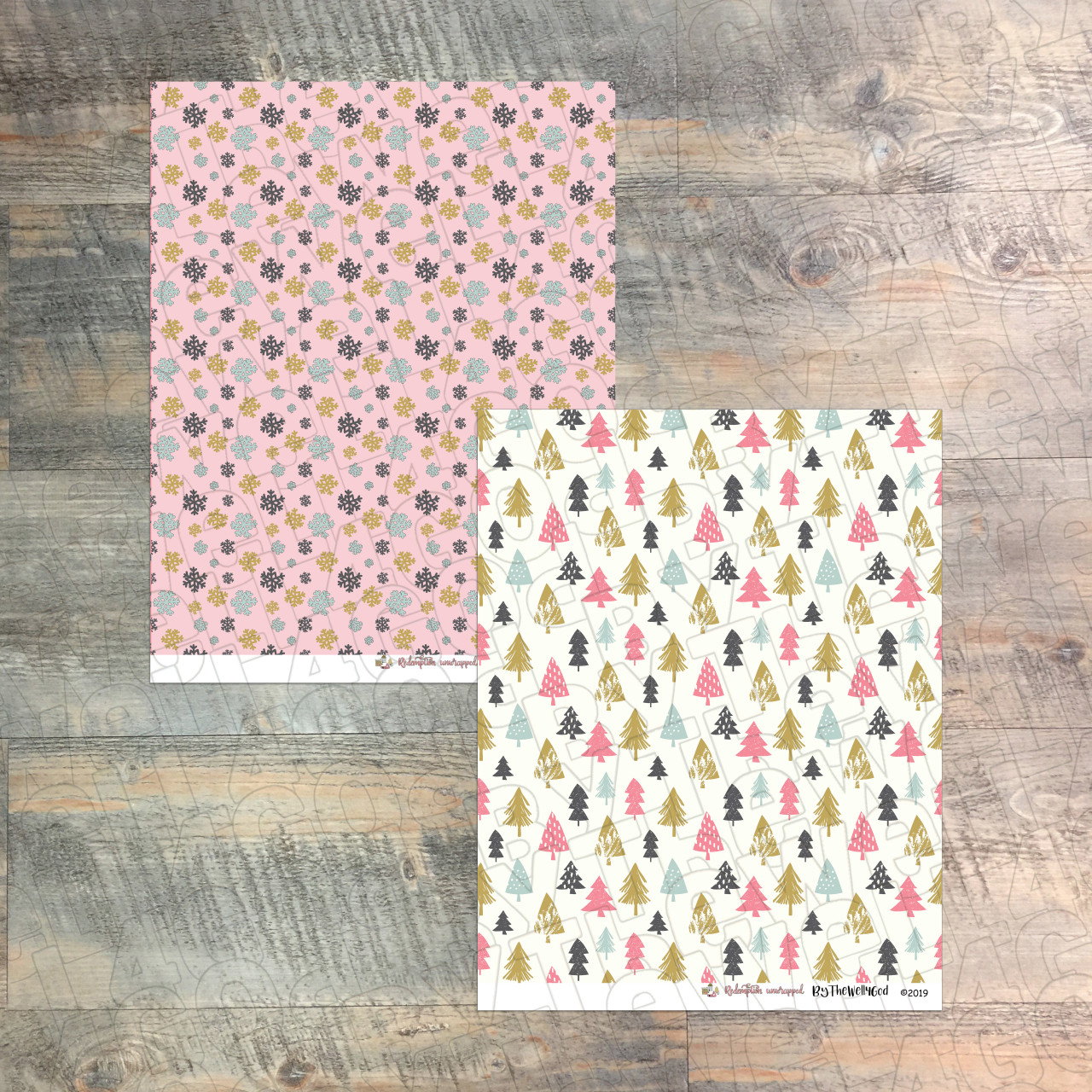 Digital Paper Collection for "Redemption Unwrapped" Devotional Kit - 8 Sheets of Coordinating Papers - by ByTheWell4God