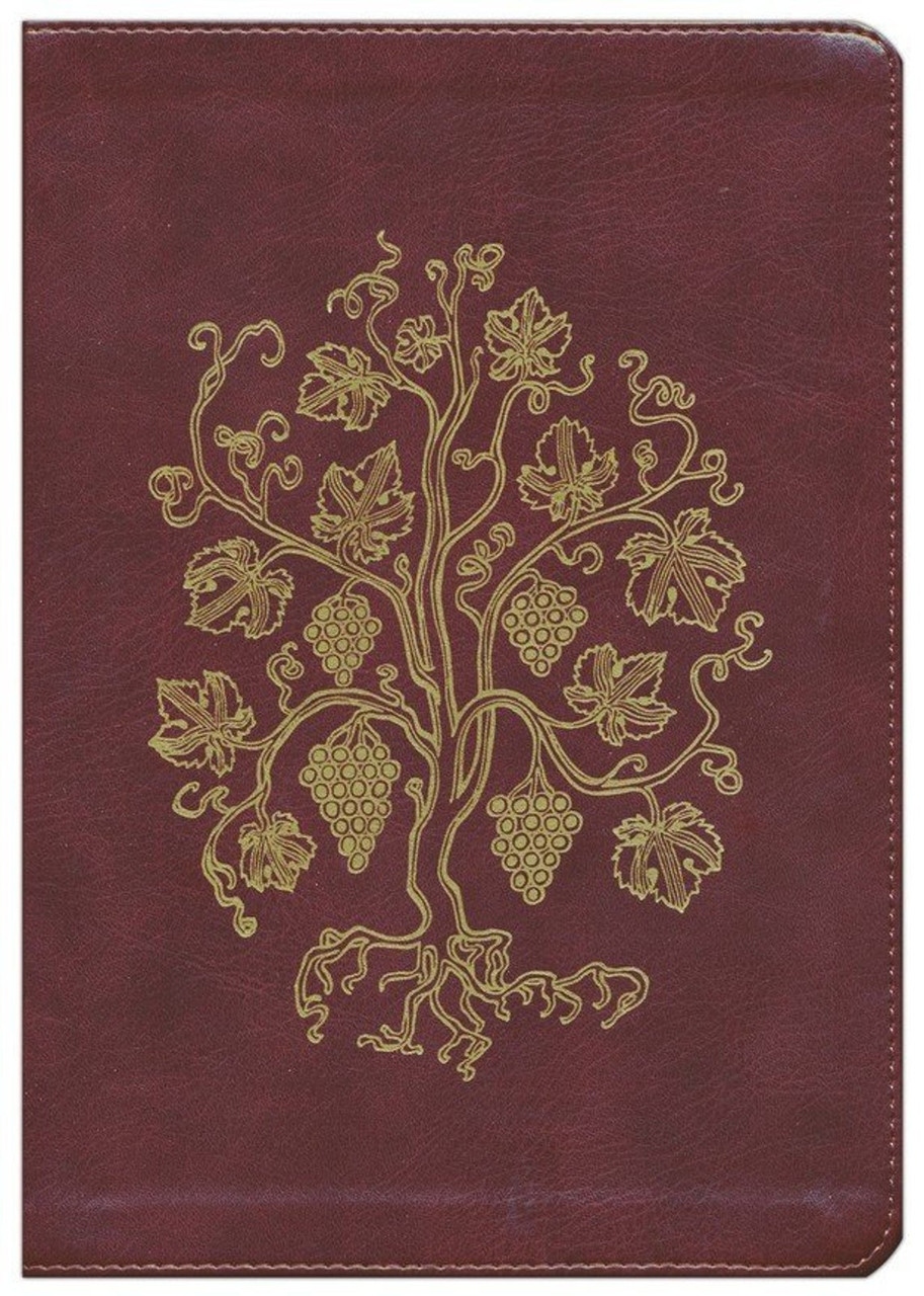 Grapevine Design, Large Print, ESV Journaling Bible, Single Column Bible, (Trutone, Burgundy)