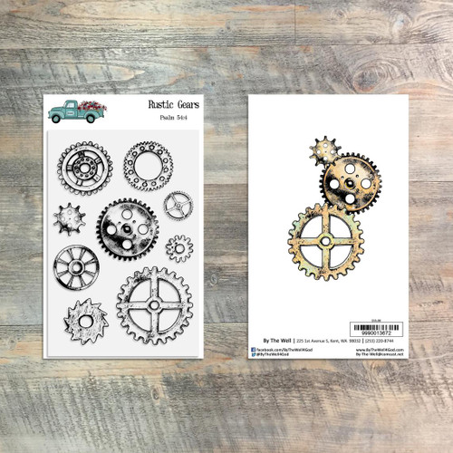 Rustic Gears Stamp Set - 9 Piece Stamp Set