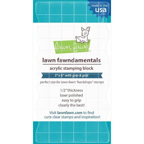 Lawn Fawn Acrylic Stamping Block W/Grid 3"X6"