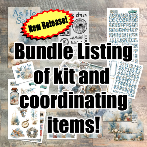 Bundle Listing for "As He Said" Kit and Coordinating Items